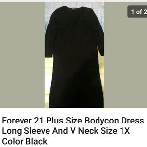Forever 21 Plus Size Bodycon Dress Long Sleeve